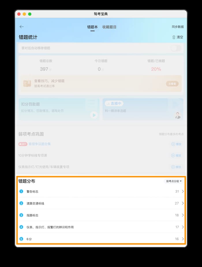 错题分布